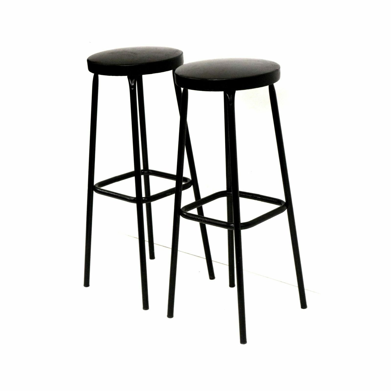 Set Of 2 Round Bar Stools Made In The 1970s photo Furniture