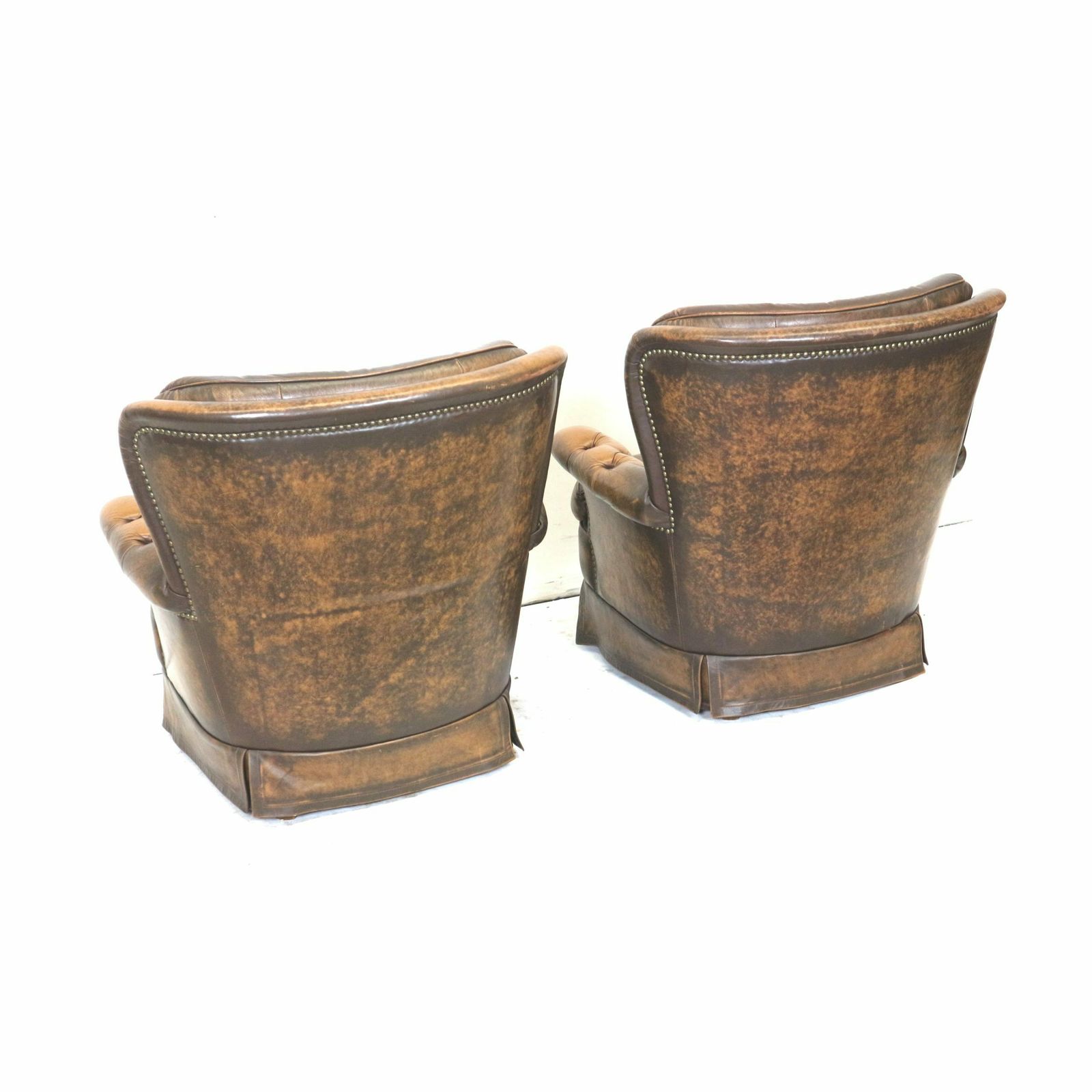 Set Of 2 Leather Chesterfield Armchairs From The 1970s photo Furniture