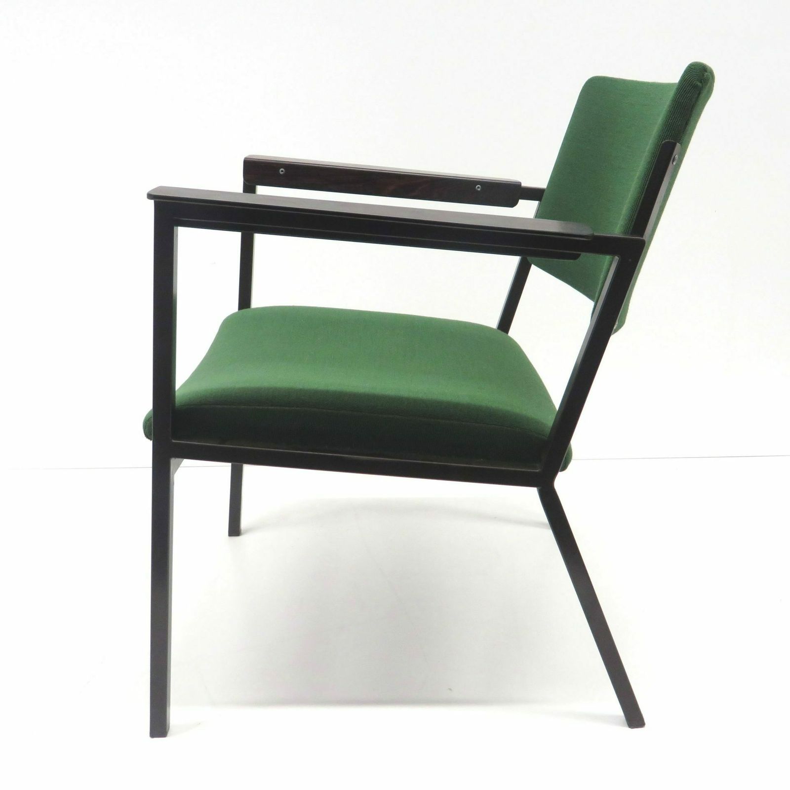 Green Vintage Armchair With Metal Frame Made In The 60s photo for sale