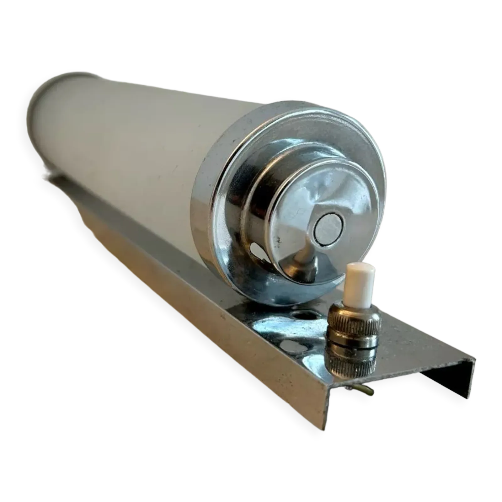 Vintage Modernist Wall Lamp, Sandblasted Glass And Chromed Metal, Art Deco 1930 photo for sale
