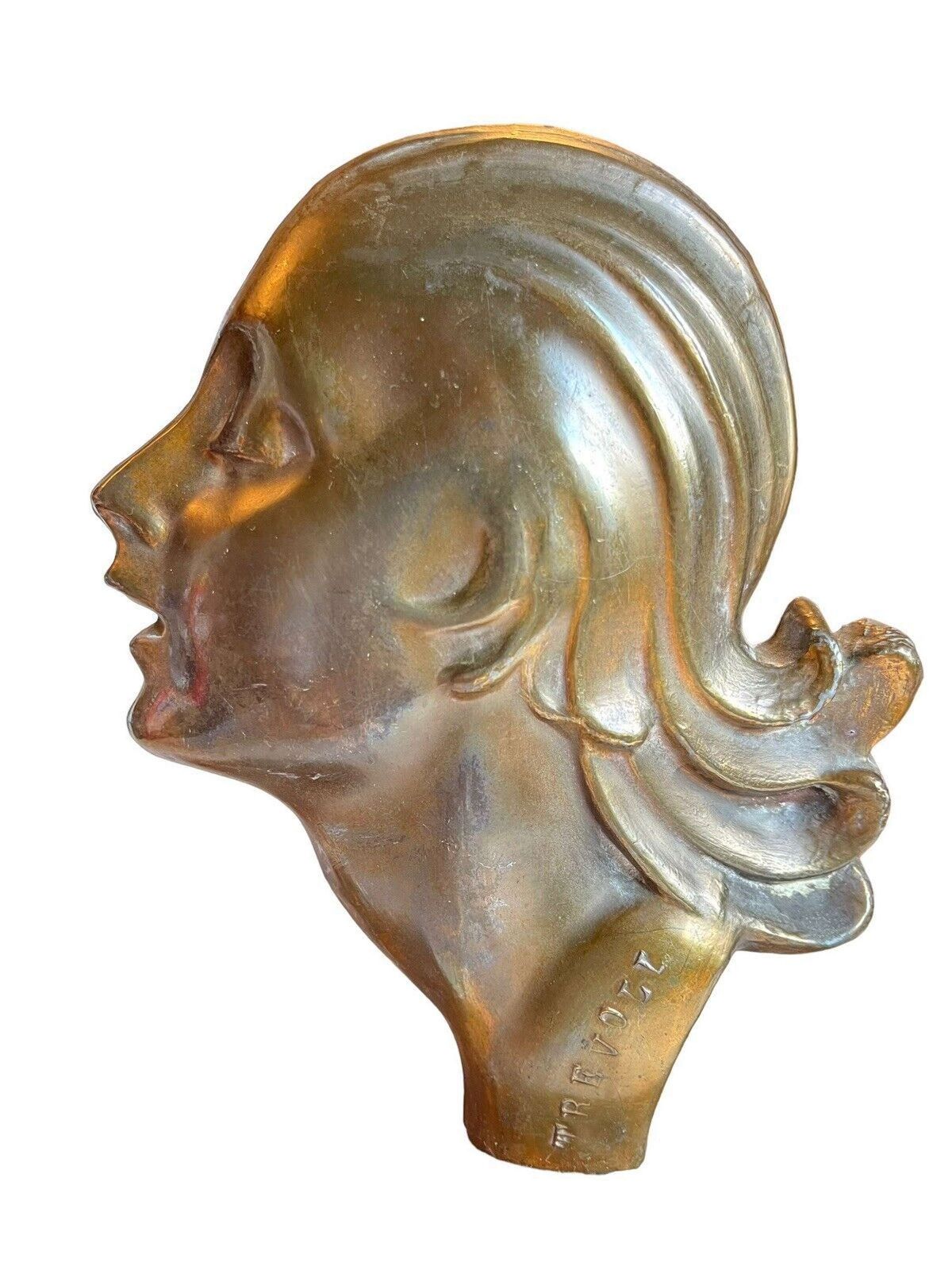 Art Deco Stylised Brass Figure Of A Female Form photo for sale