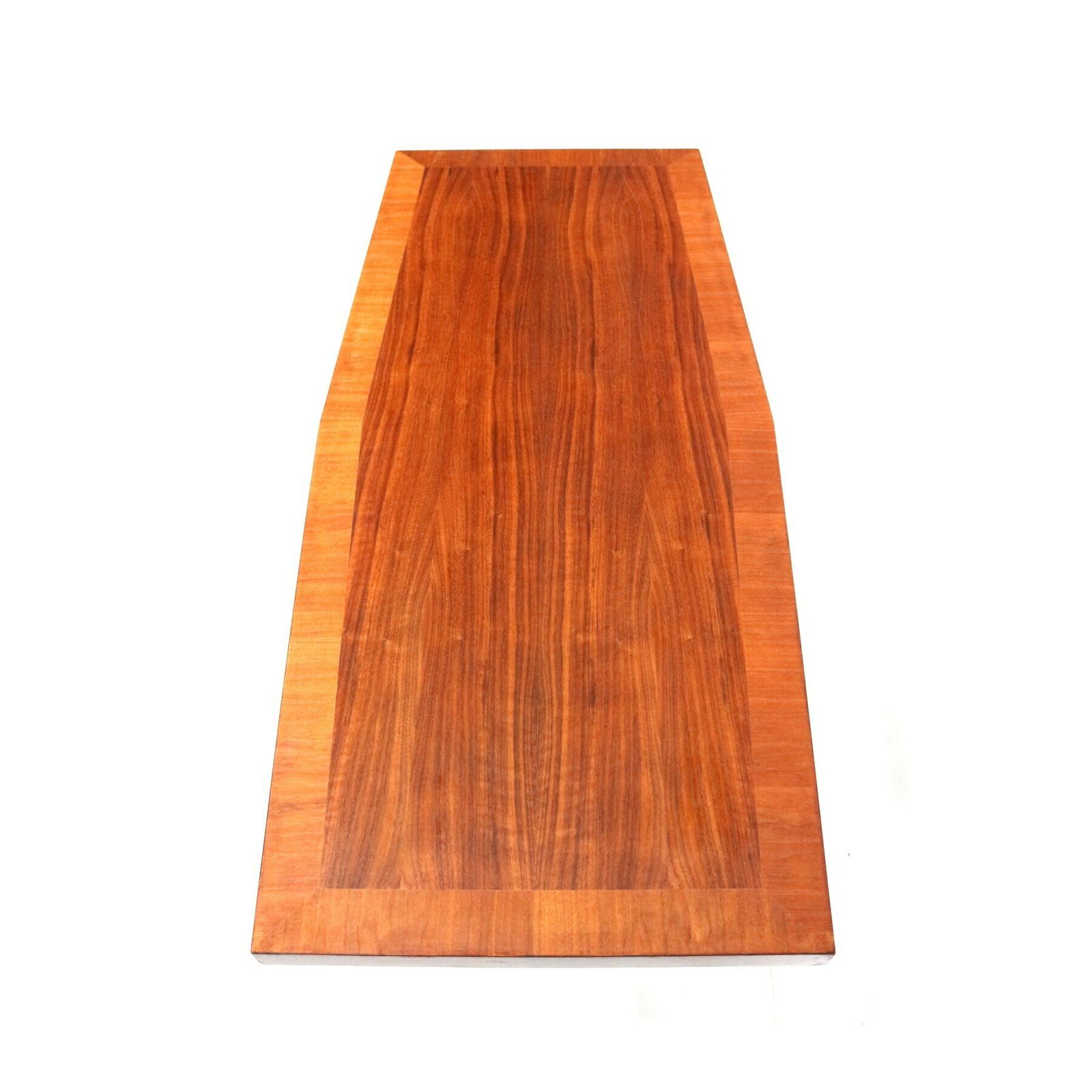 Large Vintage Coffee Table With Beautiful Wood Drawing From The 1960s photo vinterior
