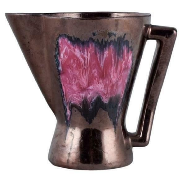 Vallauris, France, Ceramic Jug. Lustre Glaze. 1960/70s. photo 250.0