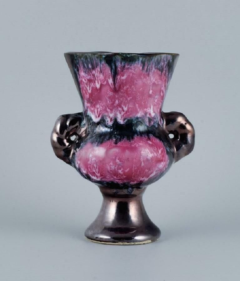 Vallauris, France, Lidded Bowl, Two Armed Candlestick And A Vase. photo furniture