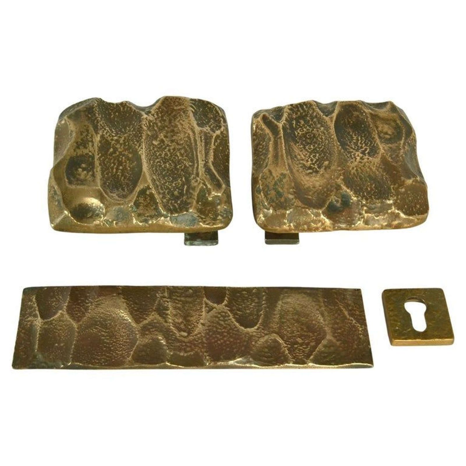 Pair Of Push Pull Door Handles With Letterbox And Key Fixtures In Bron