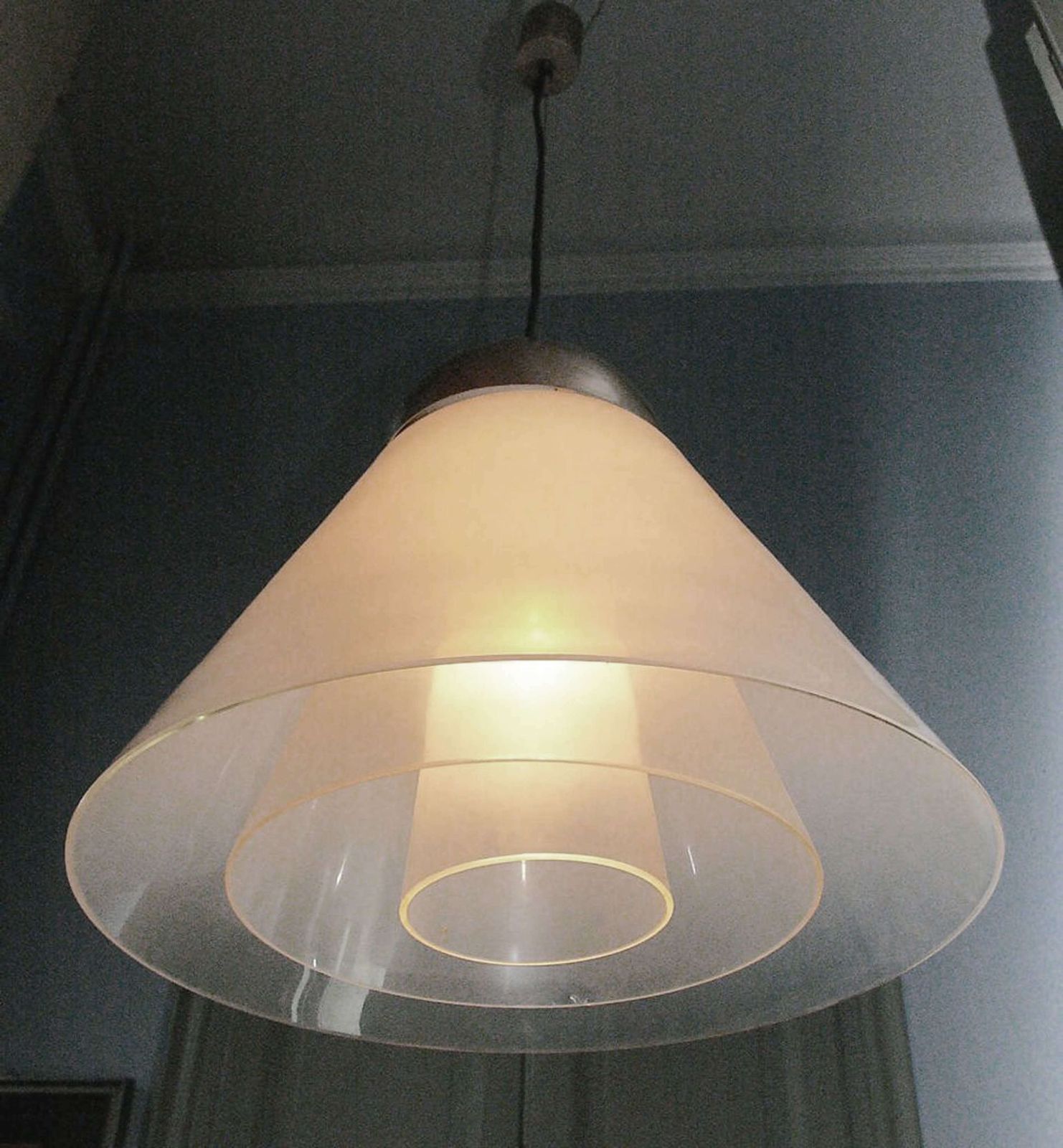 Milk Glass Pendant By Carlo Nason Mazzega Venice, 1970's photo 3500.0