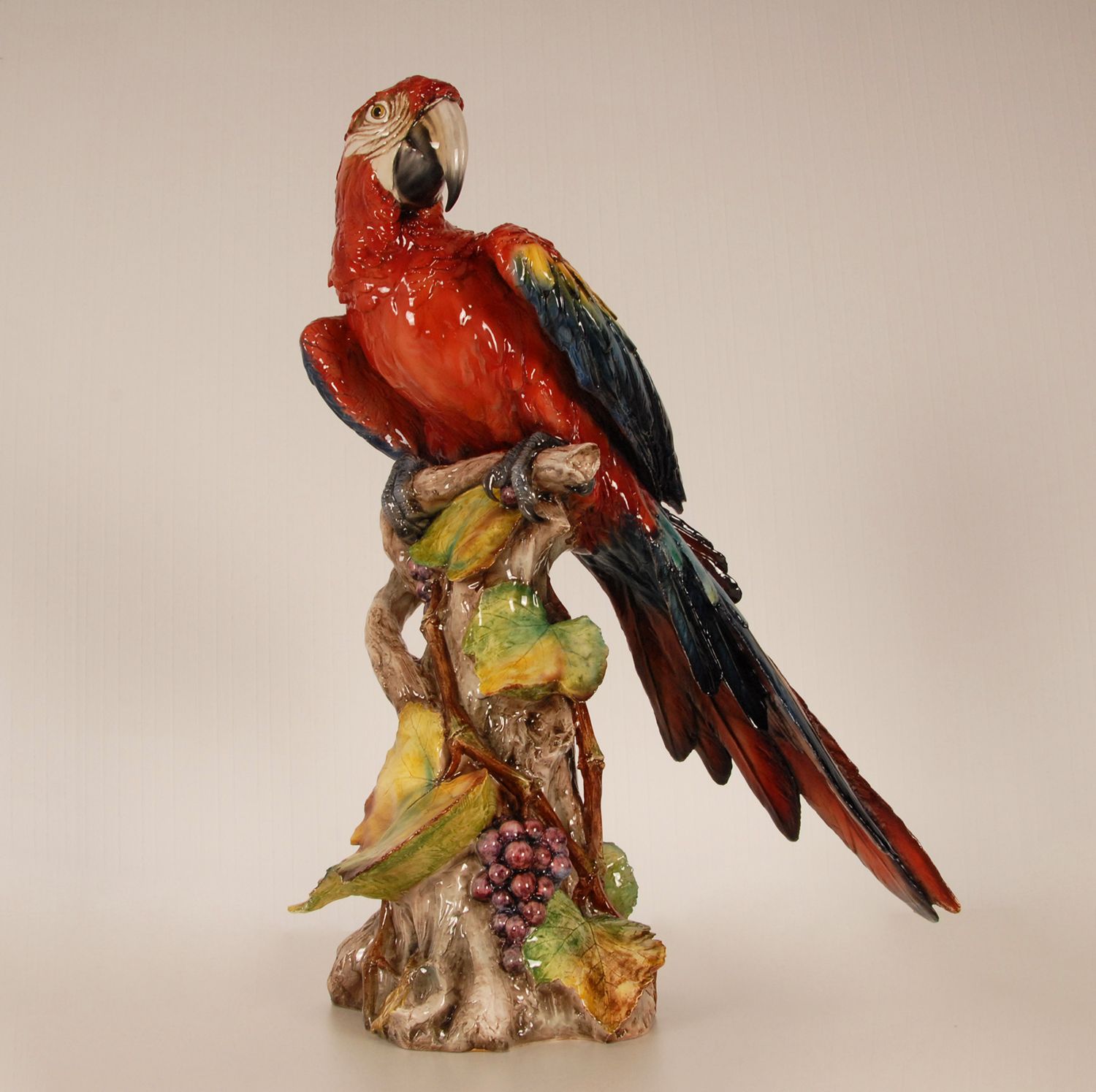 Italian Art Deco Porcelain Macaw Or Parrot In The Style Of Cacciapuoti For Capodimonte, Early 20th Century photo Art