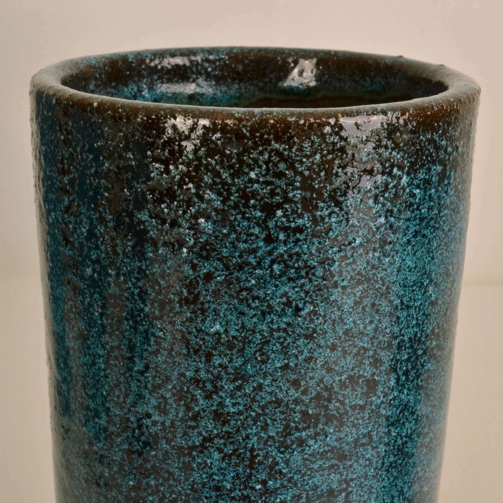 photo for sale Set Of Ten Blue Ceramic Cylinder Vases By Groeneveldt