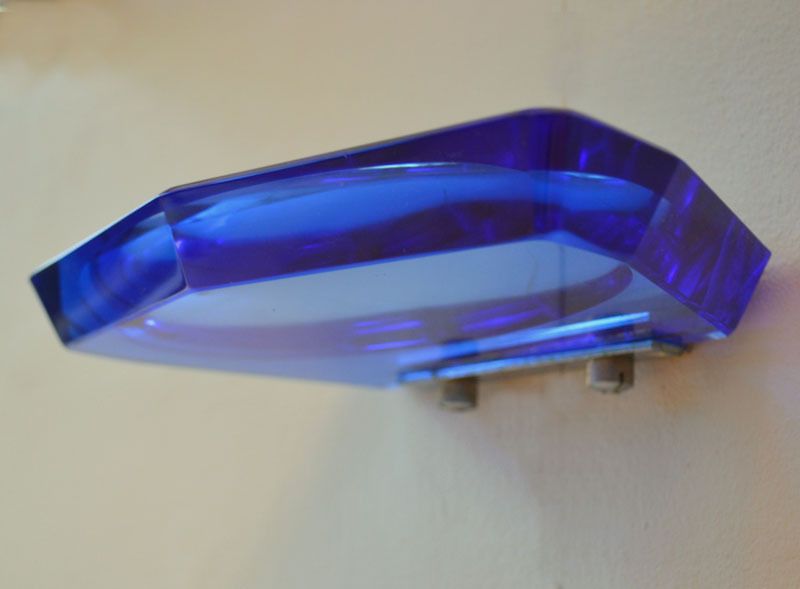 Lighting 1960s Italian Bathroom Set In Blue Glass And Chrome Attributed To Fontana Arte photo