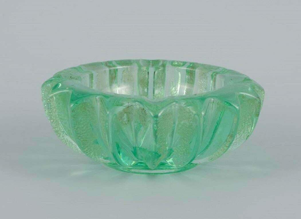 Pierre Gire 1901 1984 Aka Pierre Daesn France Green Art Glass Bowl