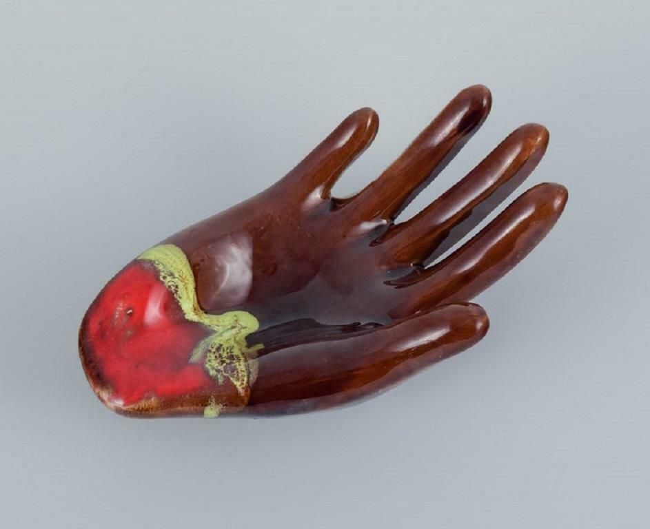 Vallauris, France, A Pair Of Ceramic Bowls Shaped Like Hands. photo furniture