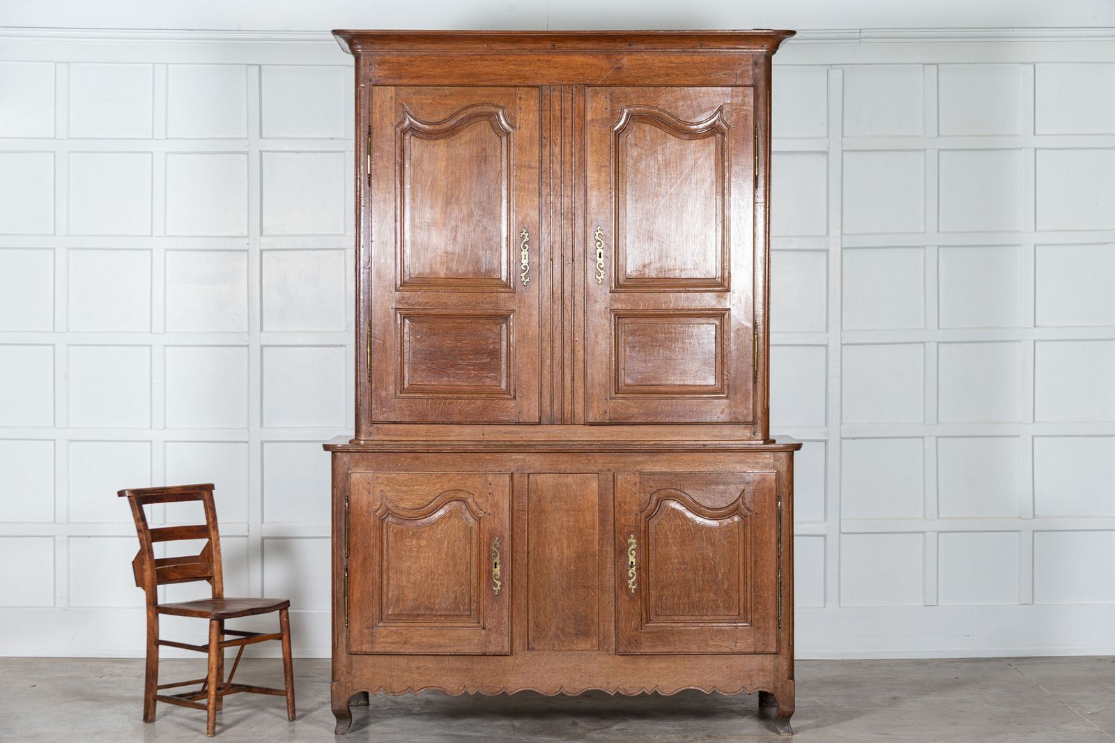 Large French 19thc Oak Buffet Deux Corps photo Furniture