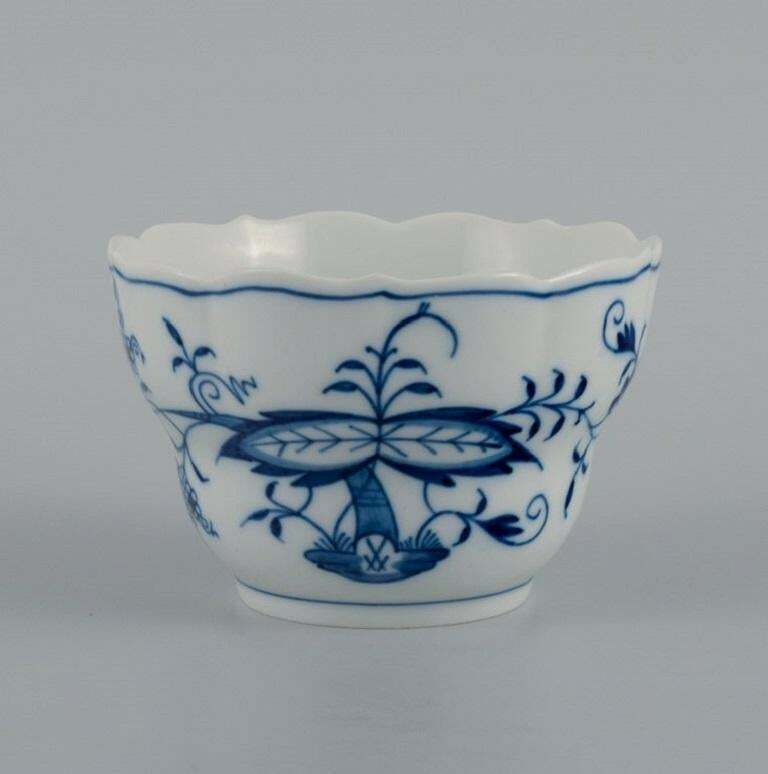 Meissen, Three Pieces Blue Onion, Cup Without Handle, Low Cup And Small Plate photo furniture