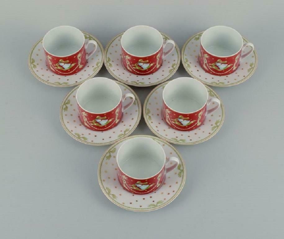 Rosenthal, A Set Of Six Coffee Cups And Matching Saucers. Christmas Motifs photo furniture