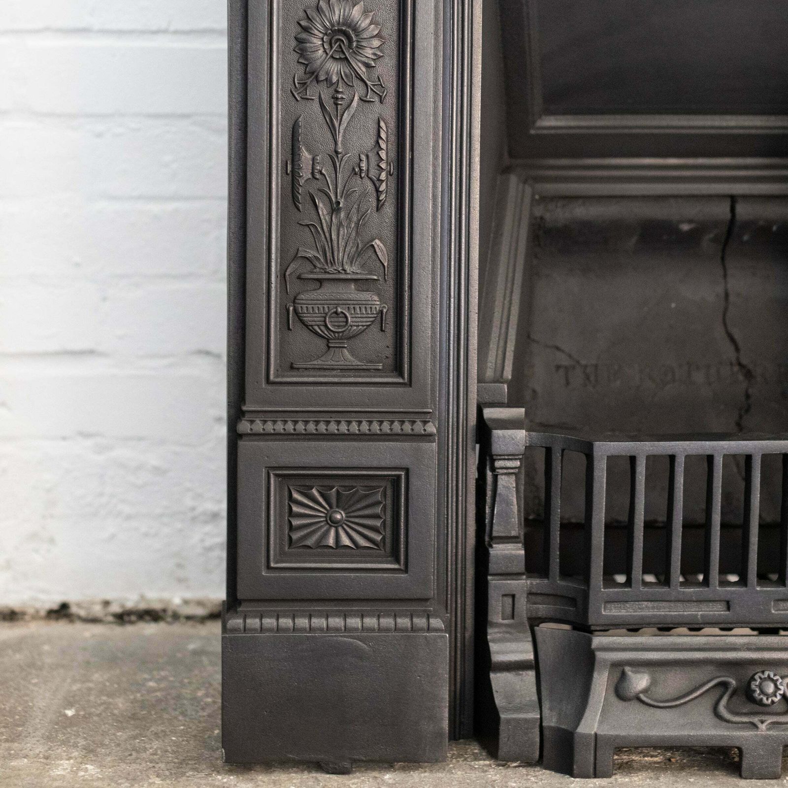 photo furniture Antique Cast Iron Combination Fireplace