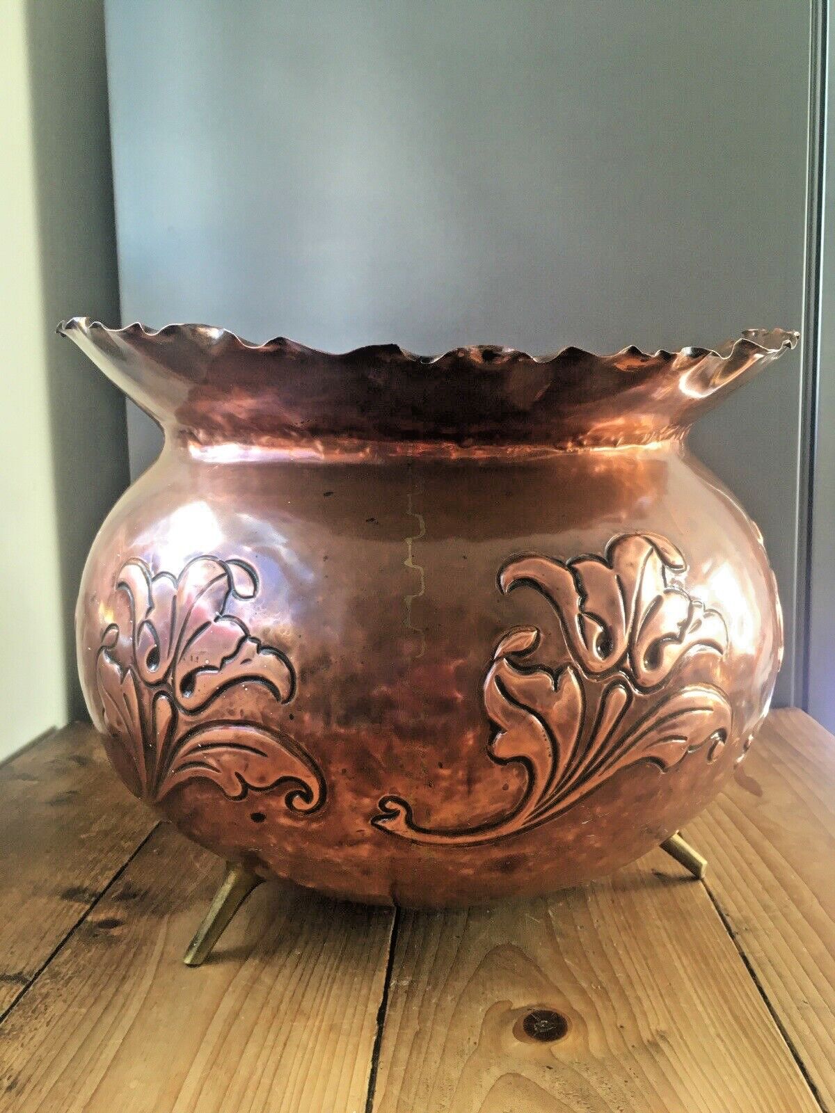 Arts & Crafts Christopher Dresser For Benham & Froud Copper Jardiniere Planter photo Home Decor