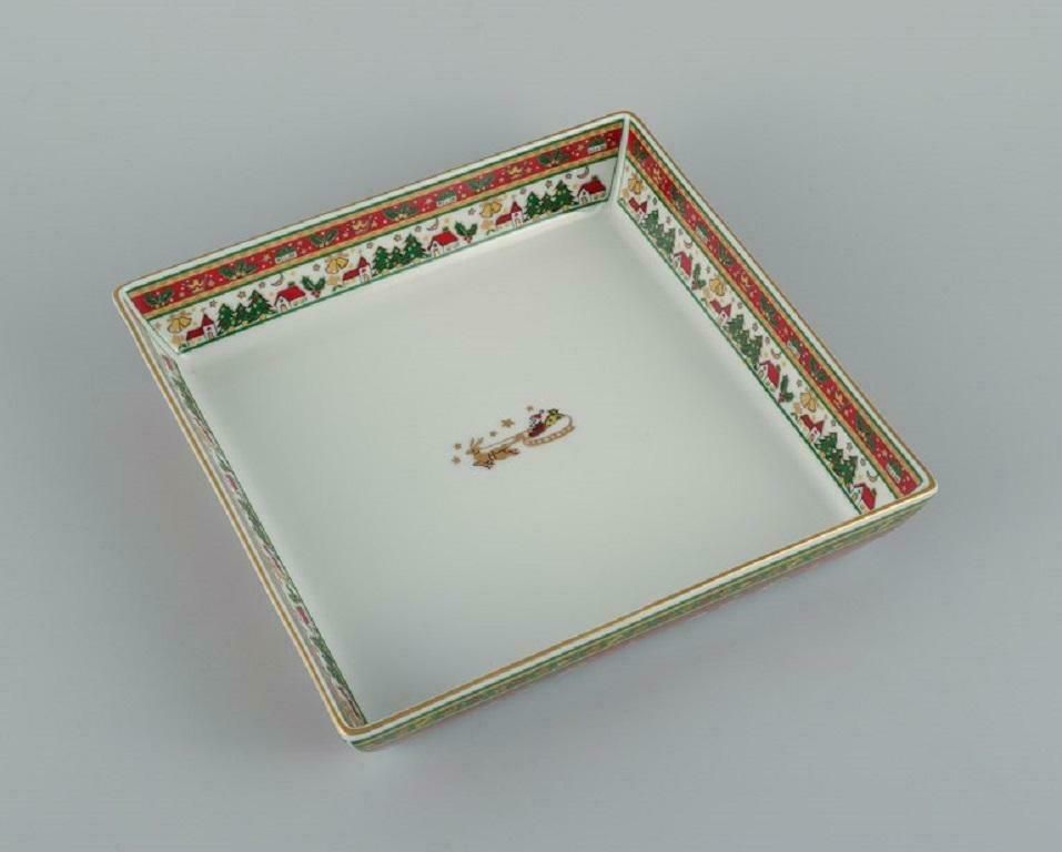 Maebata, Japan, Porcelain Dish With Christmas Motif. Late 20th C. photo for sale