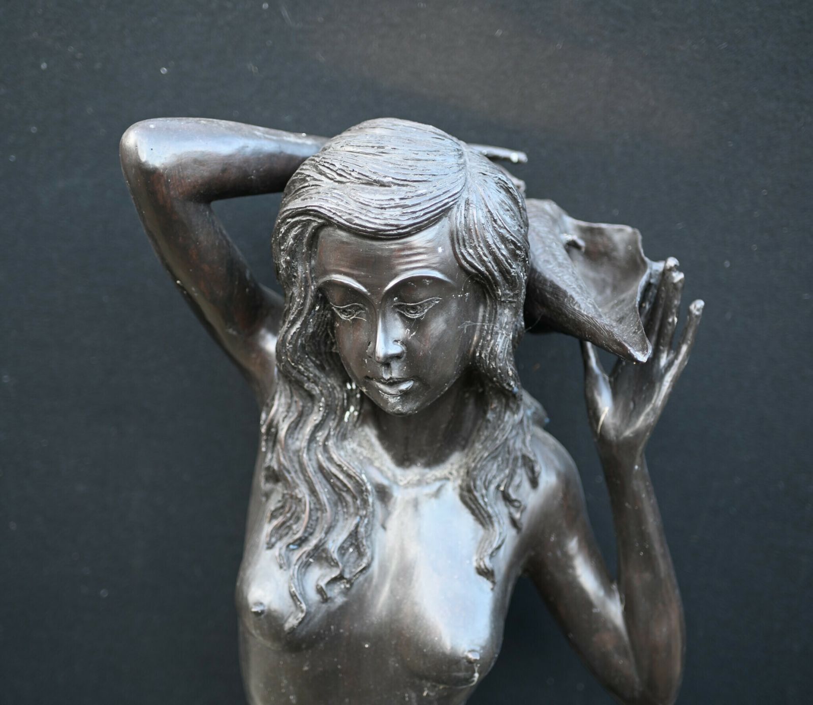 Bronze Mermaid Fountain Garden Statue Siren Female Figurine photo 1495.0