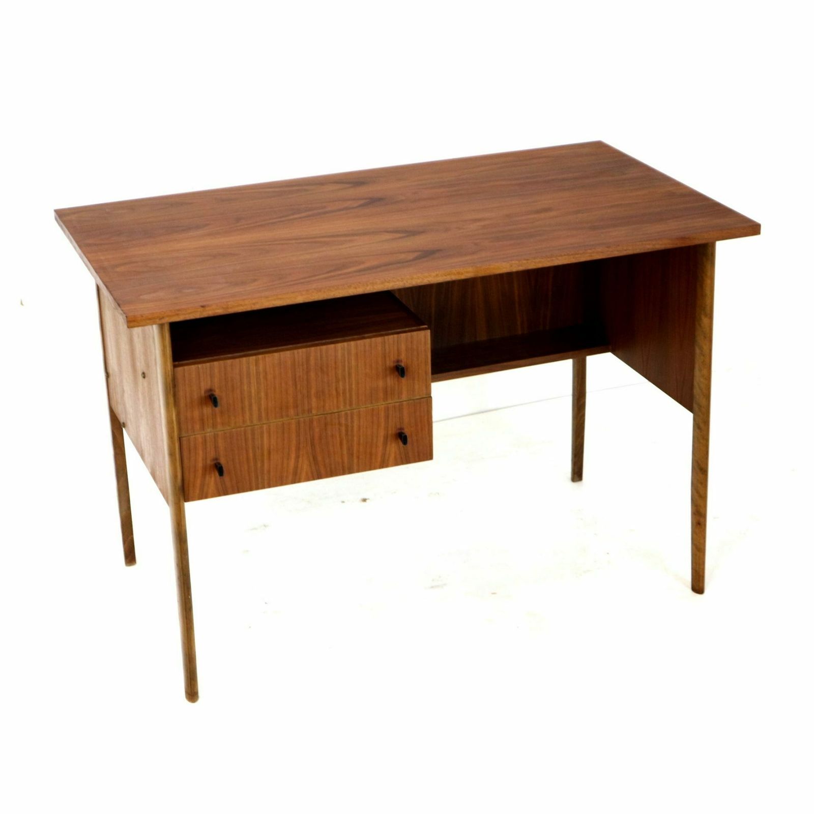 Vintage Desk With Beautiful Wood Drawing Made In The 60s