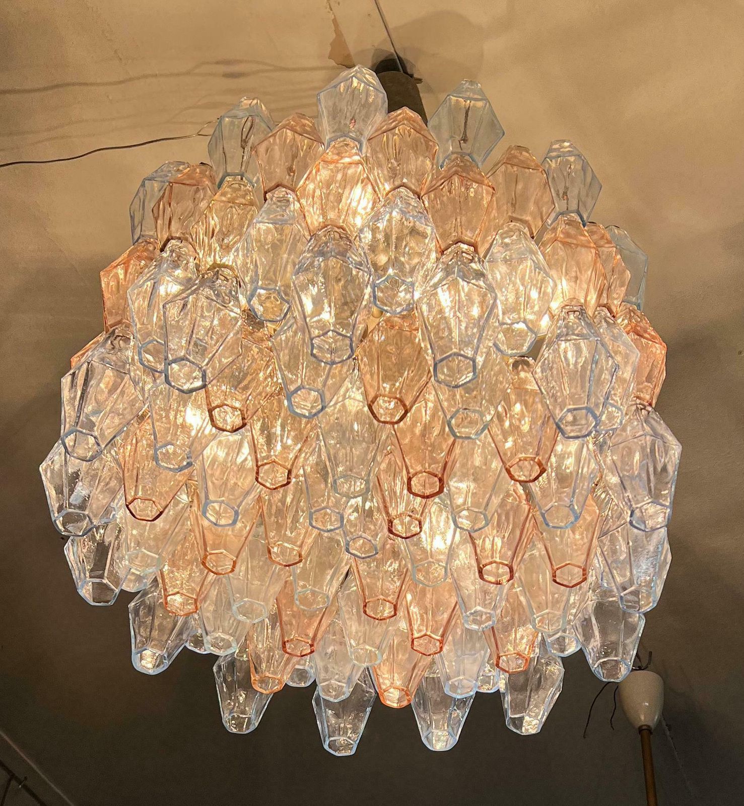 Original Poliedri Chandelier By Carlo Scarpa For Venini, Murano, 1950 photo Lighting