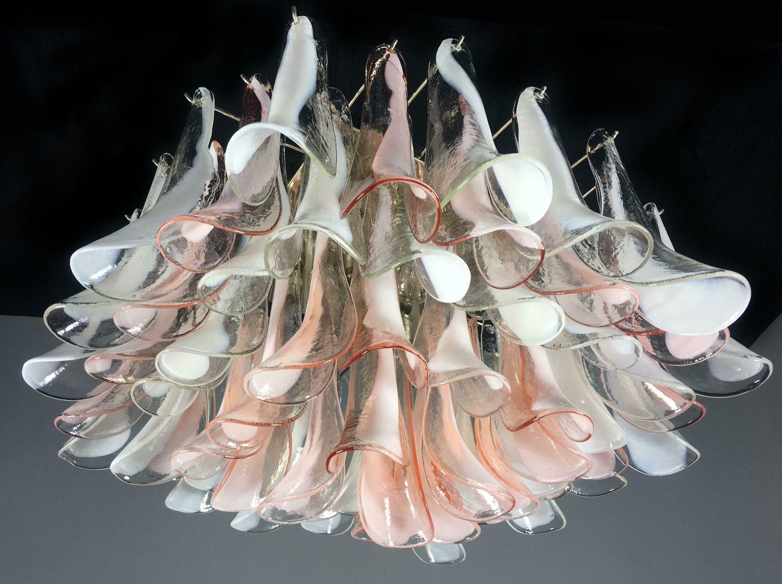 photo for sale Flamingo'' 64 Petal Italian Chandeliers Ceiling Lights, Murano