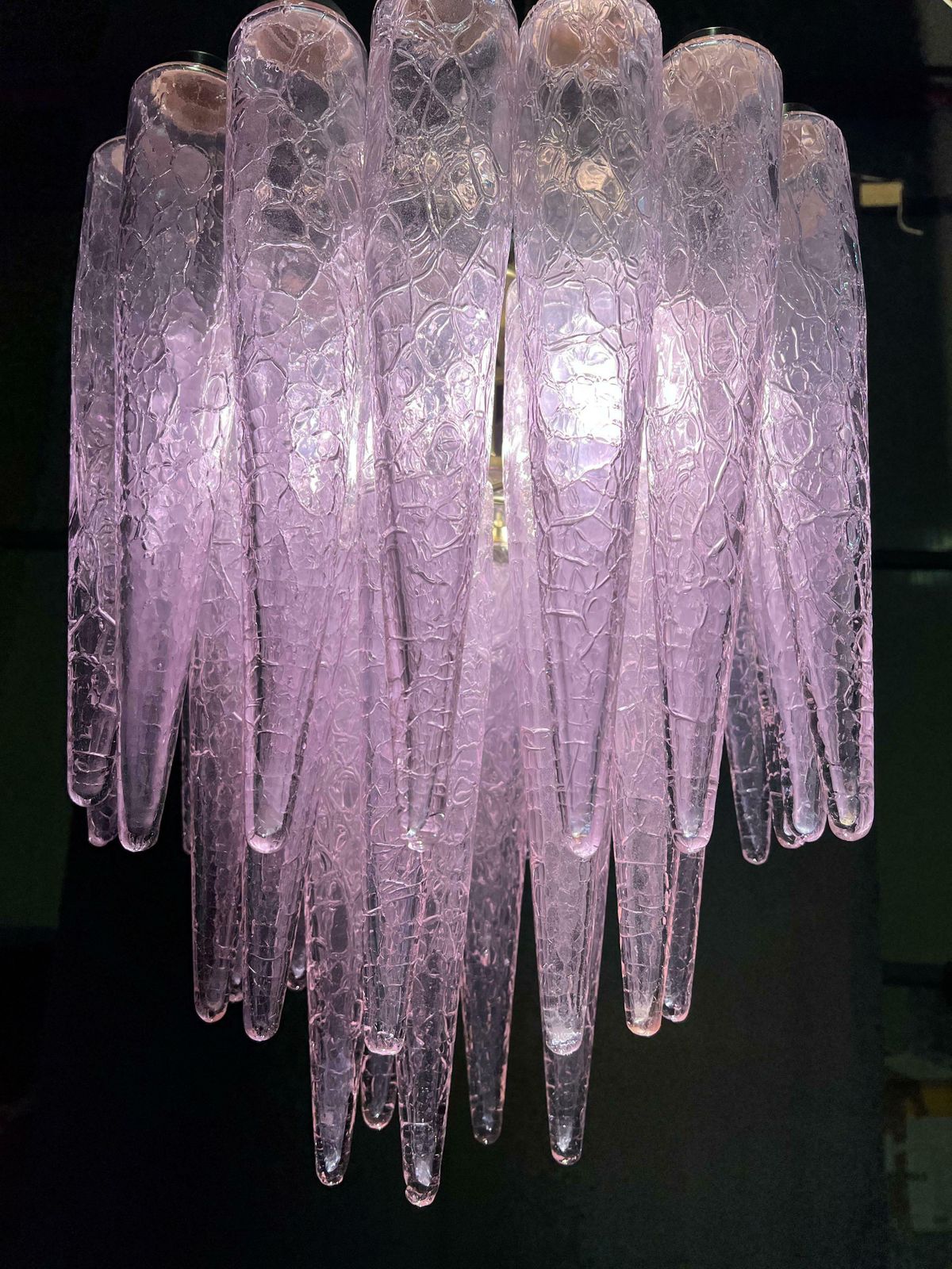 photo for sale Spectacular Murano Fuxia Glass Chandelier, 1980