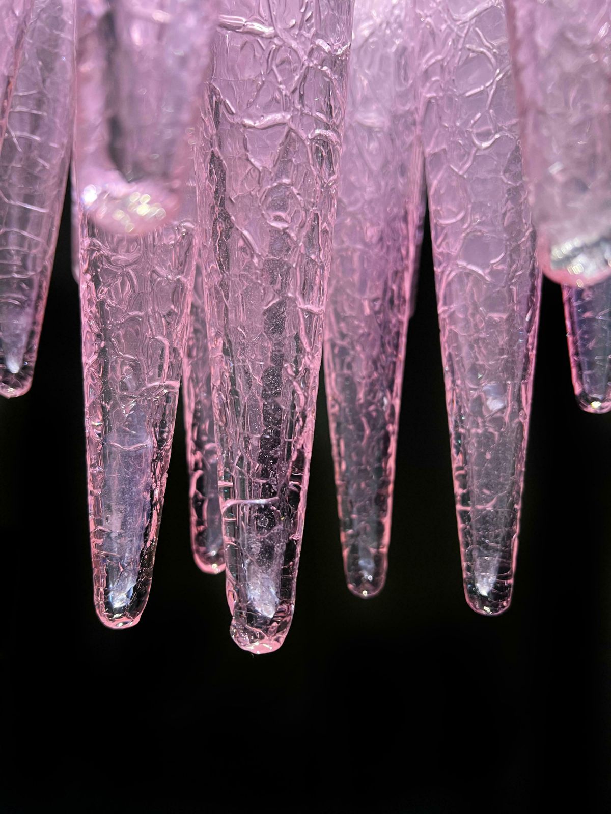 Lighting Spectacular Murano Fuxia Glass Chandelier, 1980 photo