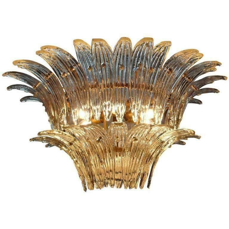 Original Palmette Chandelier By Barovier & Toso, Murano, 1960 photo furniture