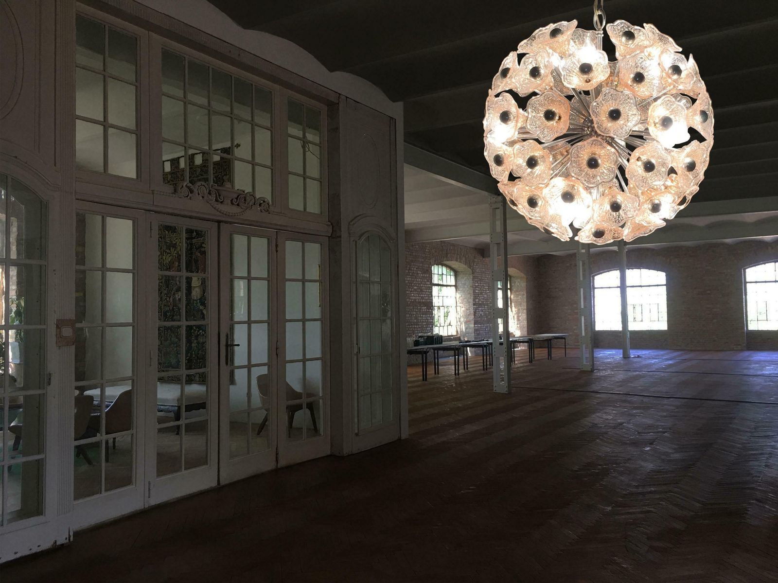 Sputnik Midcentury Pink Murano Glass Italian Chandelier, Vistosi Style, 1970 photo buy