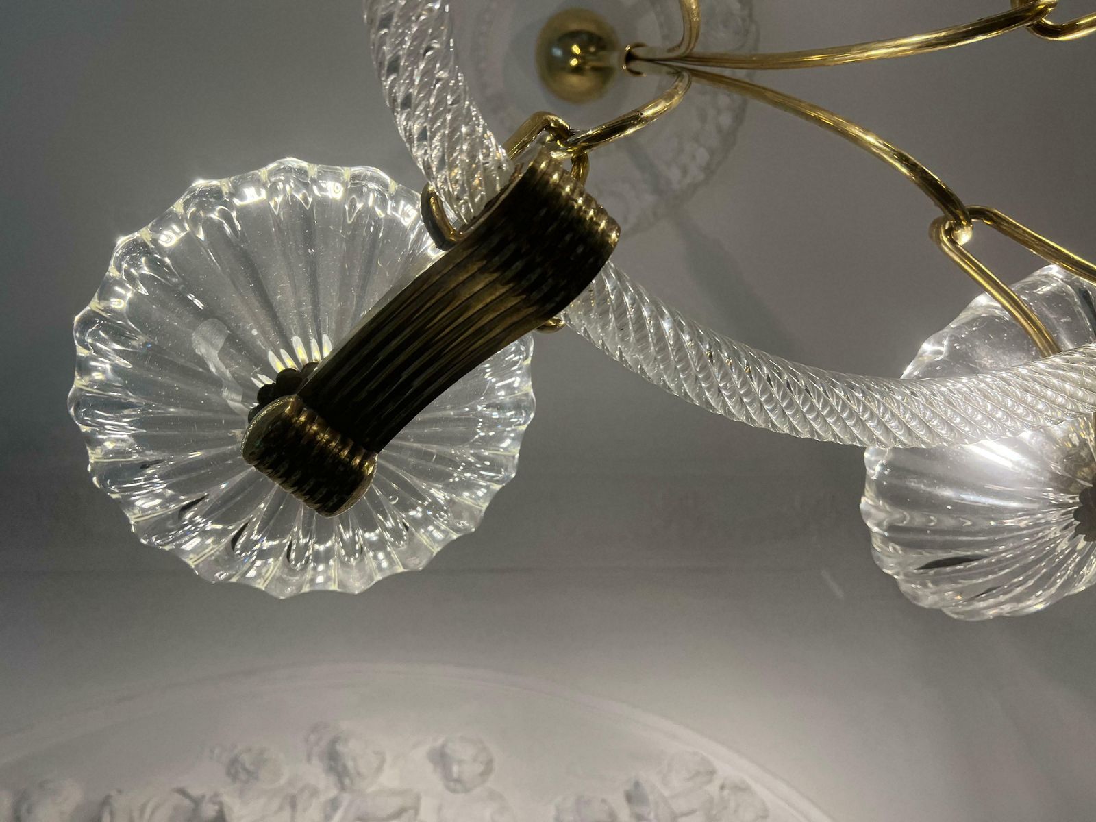 Chandelier By Barovier & Toso, Murano, 1940s photo for sale