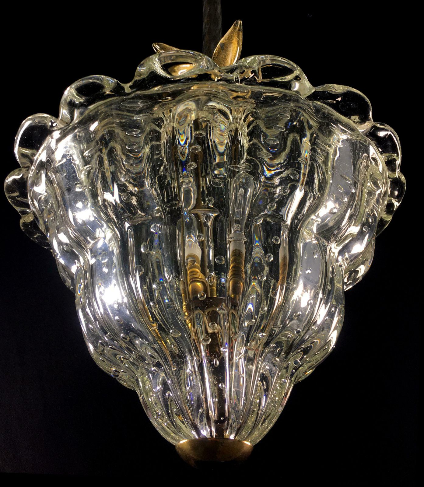 4039.0 Chandeliers "The King", Gold Inclusion By Barovier & Toso, Murano, 1940s photo