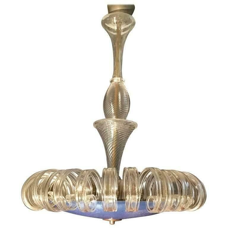 Midcentury Italian Glass Chandelier By Barovier & Toso, Murano, 1960 photo furniture
