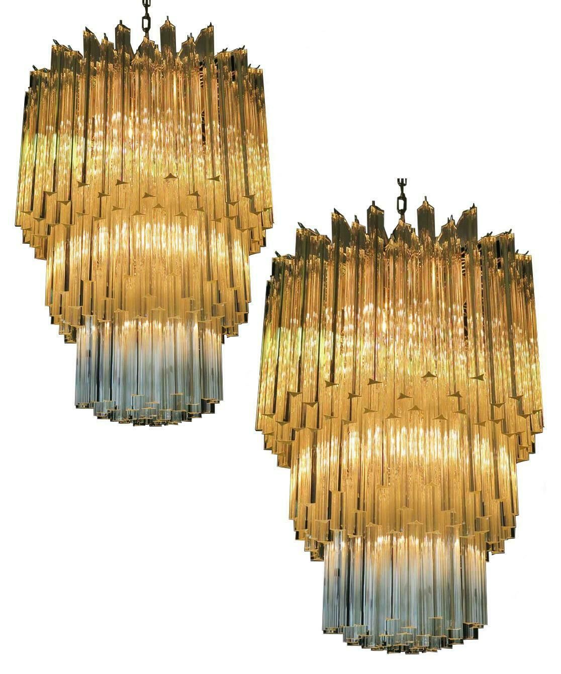 Majestic Italian Chandelier Triedri, 184 Prism, Murano photo for sale