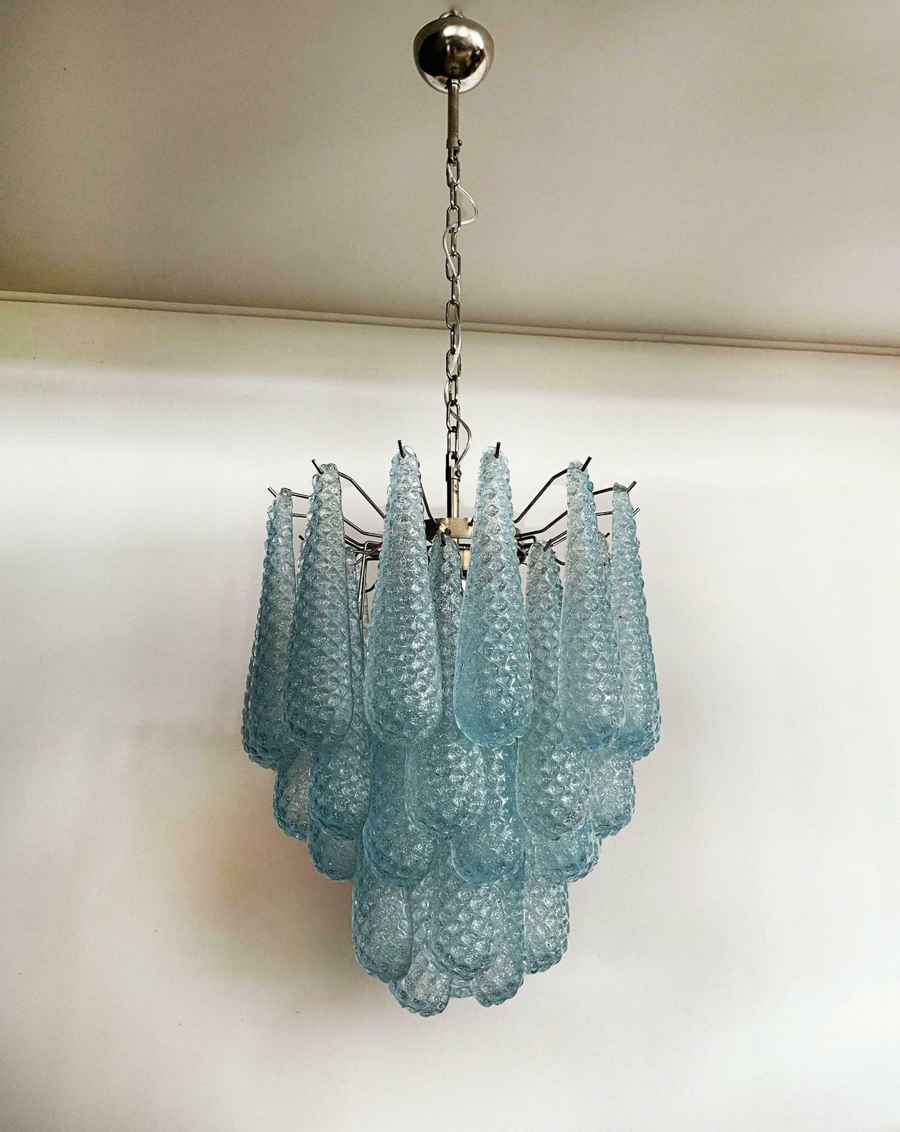 photo furniture Fascinating Pair Of Italian Murano Glass Chandeliers