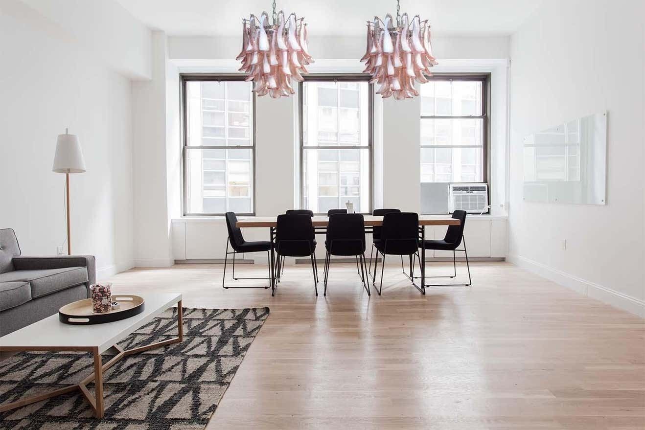 Pair Of Italian 41 Pink Petal Chandeliers, Murano photo Lighting