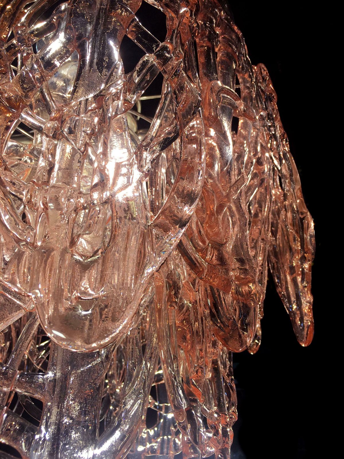 Midcentury Ragnatela Murano Glasse Chandelier By Mazzega, 1970s photo buy