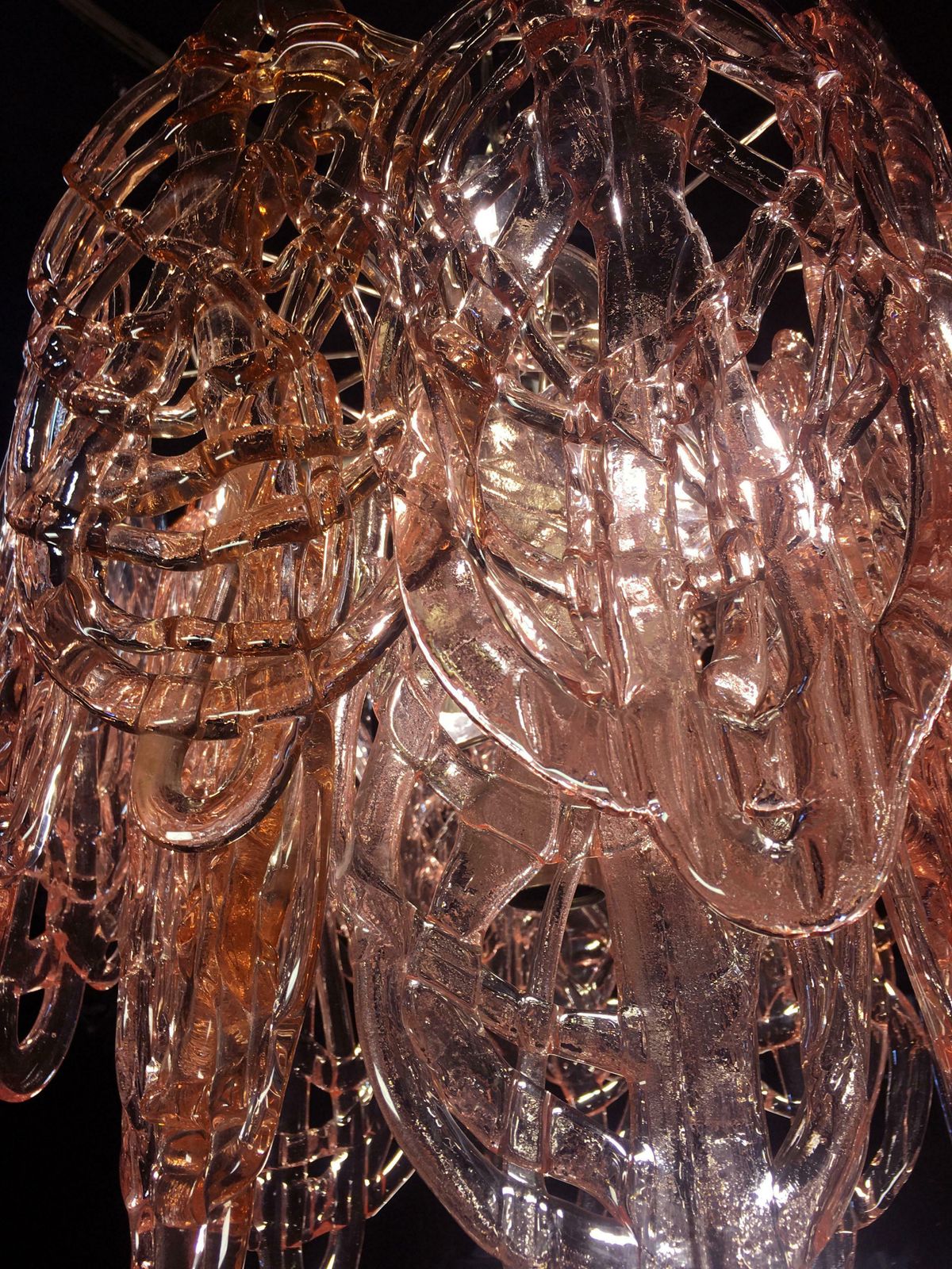 Midcentury Ragnatela Murano Glasse Chandelier By Mazzega, 1970s photo vintage
