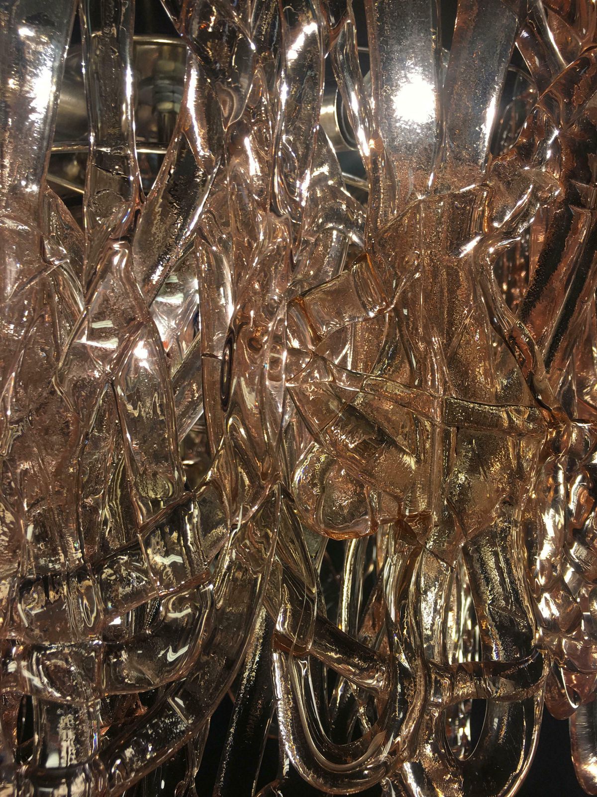 photo for sale Midcentury Ragnatela Murano Glasse Chandelier By Mazzega, 1970s