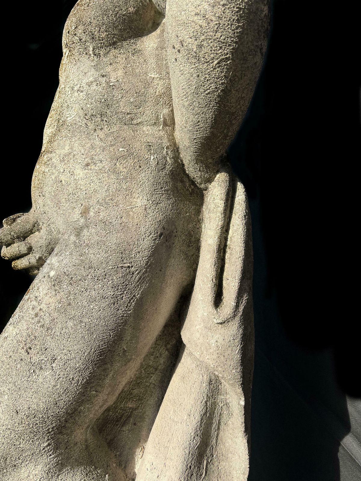photo for sale Puer Mingens, Charming Garden Sculpture In Vicenza Stone, 1960