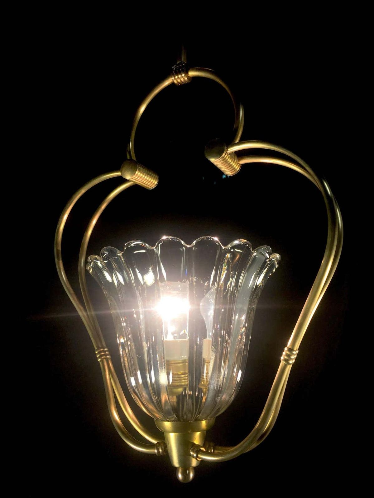 Art Deco Italian Chandelier By Ercole Barovier, Murano, 1940 photo vintage