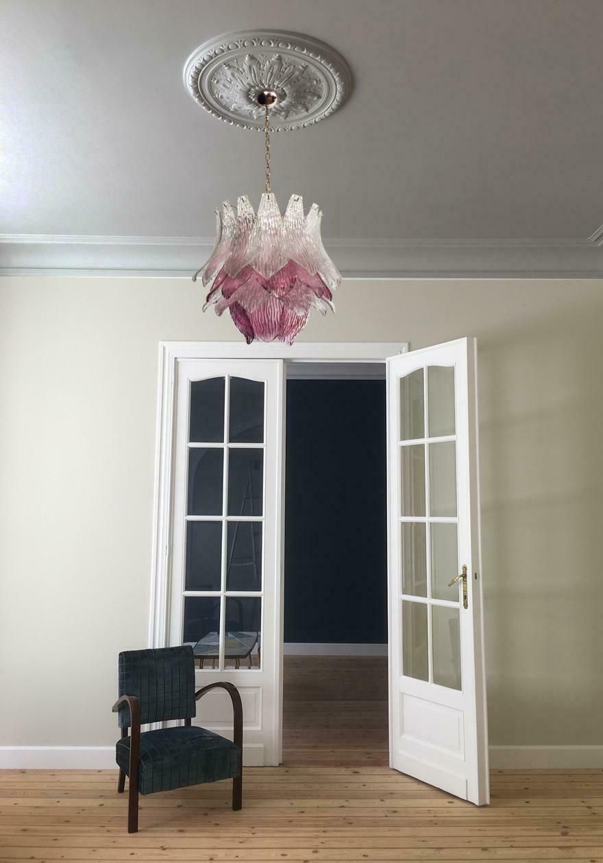 photo furniture Pair Of Italian Murano Chandeliers Transparent And Amethyst Glasses, Murano, 1
