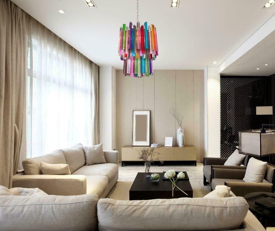 Fantastic Italian Multicoloured Prism "Arlecchino" Chandelier. Murano photo vintage