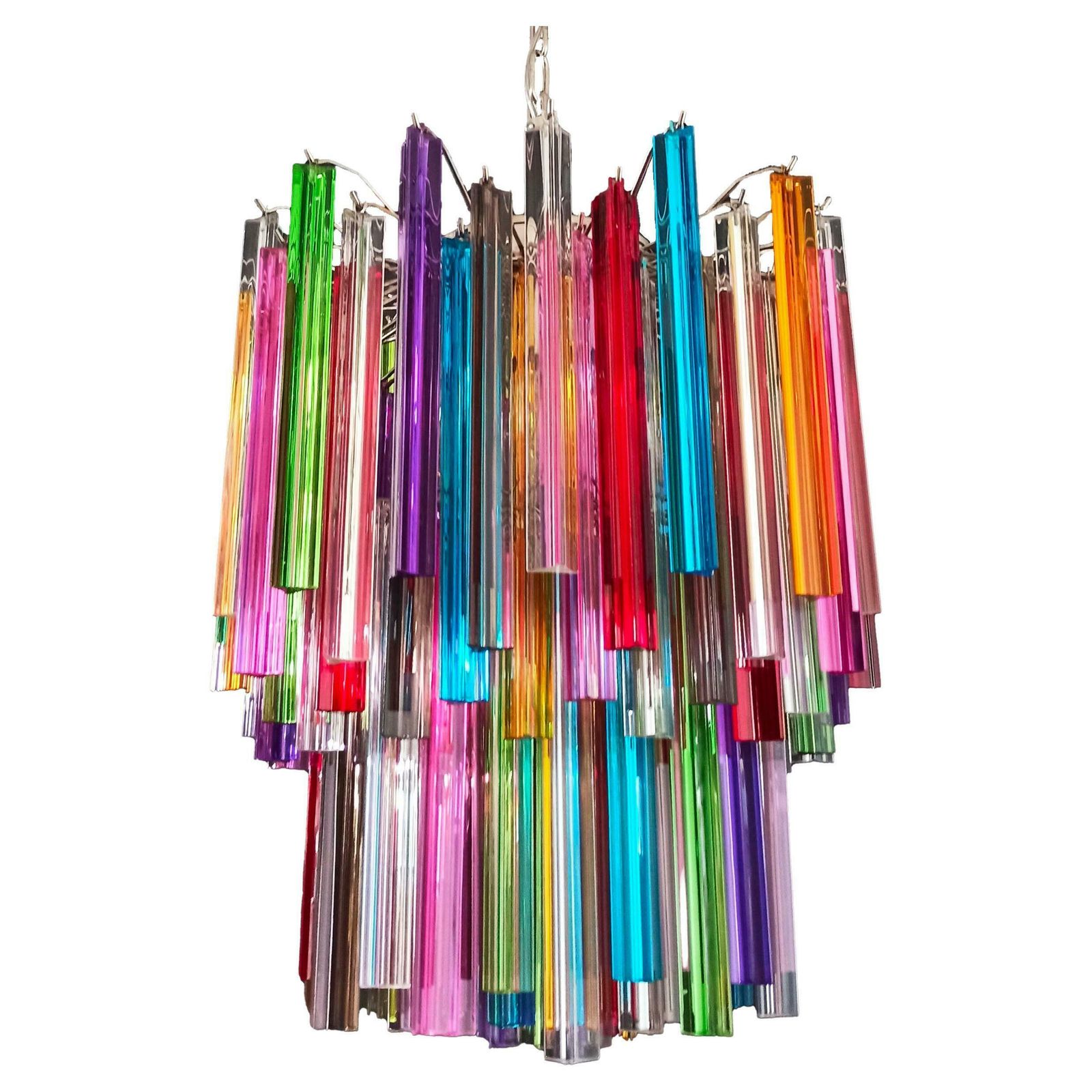 photo buy Fantastic Italian Multicoloured Prism "Arlecchino" Chandelier. Murano