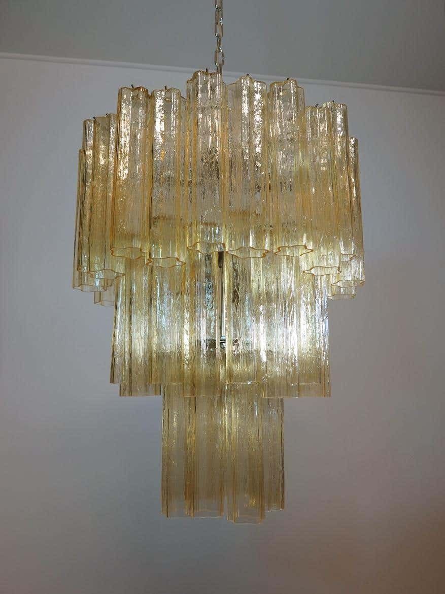 Luxurious Pair Of Gold Coloured Murano Chandeliers photo vintage