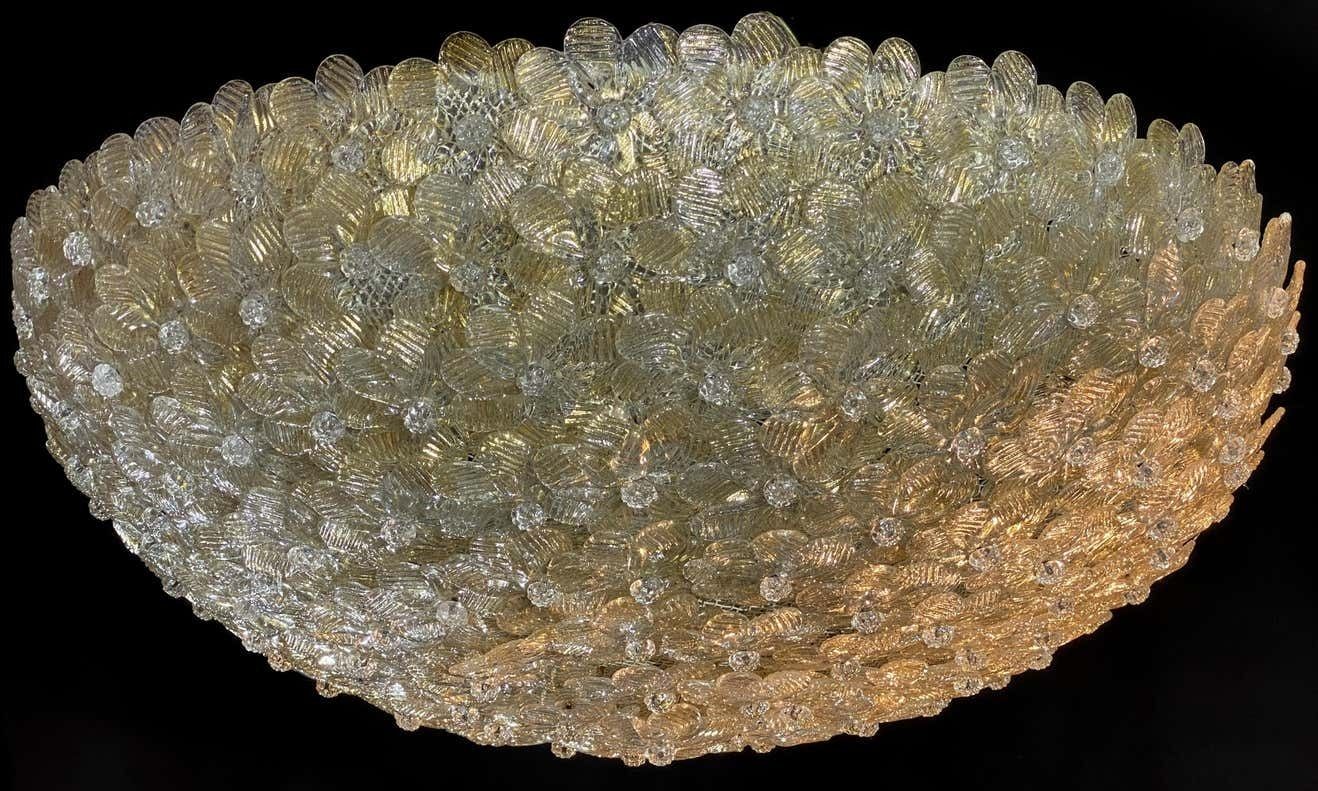 Giant Ceiling Flower Lamps By Barovier & Toso, Murano, 1980s photo 4039.0