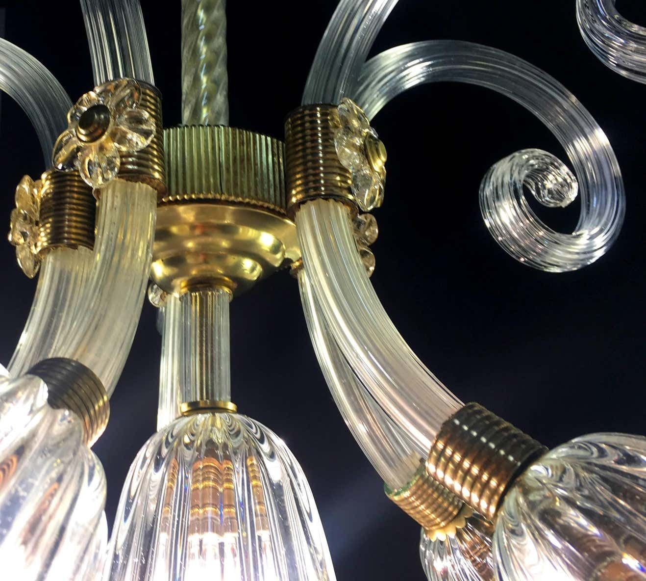 Art Deco Chandelier By Ercole Barovier, Murano, 1940s photo 4846.0