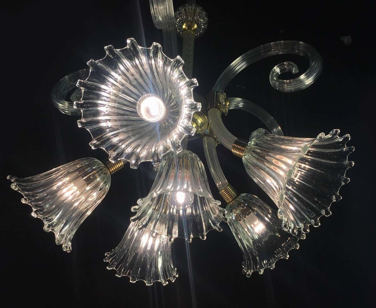 photo furniture Art Deco Chandelier By Ercole Barovier, Murano, 1940s