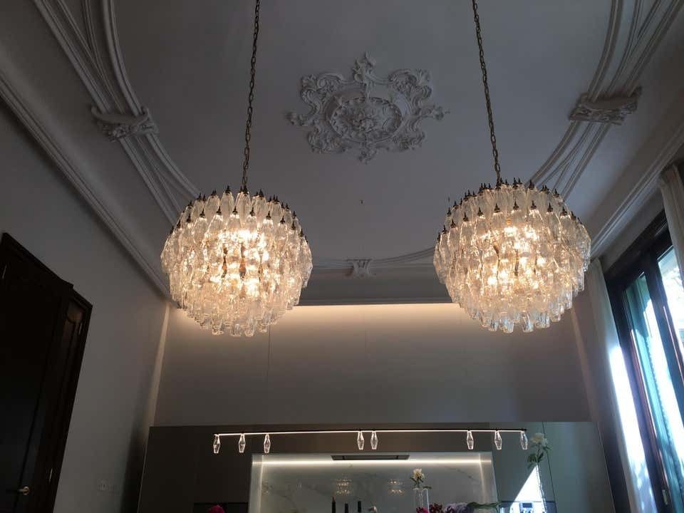 Lighting Spectacular Murano 140 Poliedri Chandelier, Carlo Scarpa Style, Murano photo