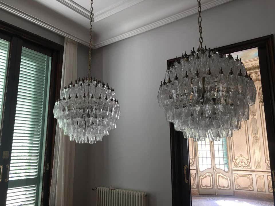 3231.0 Spectacular Murano 140 Poliedri Chandelier, Carlo Scarpa Style, Murano photo