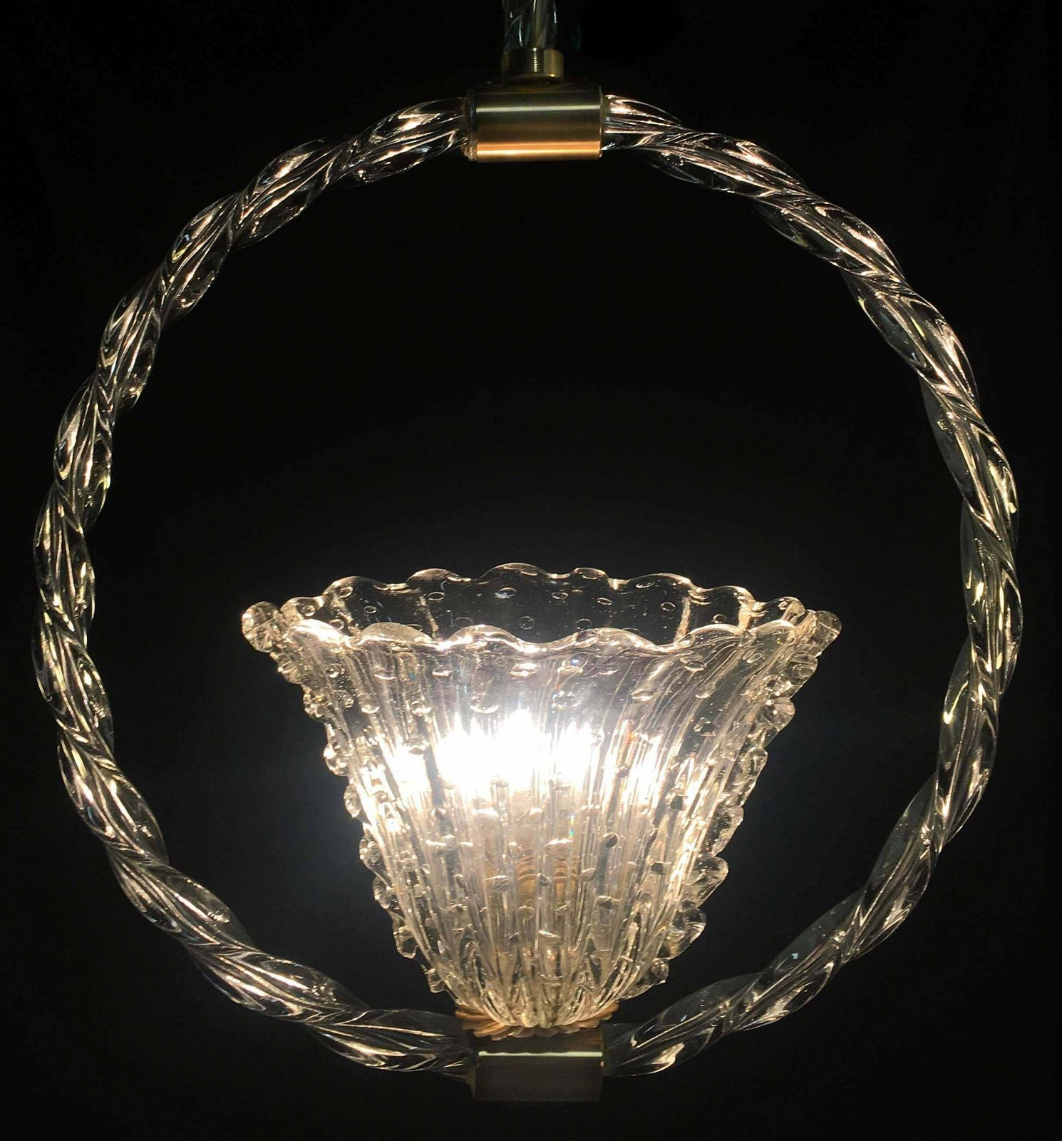Charming Bubble Glass Pendant By Barovier And Toso  Murano  1940s photo furniture